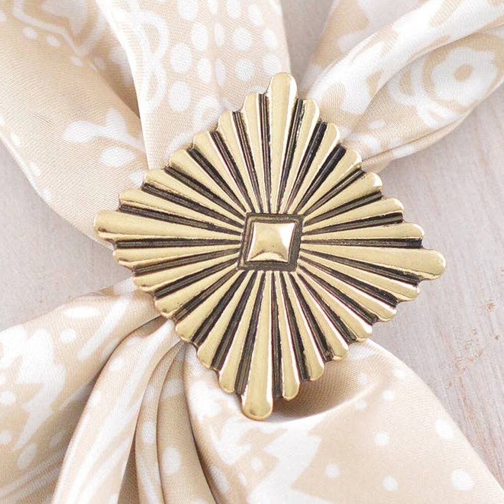 Western Square Concho Scarf Slide | Gold | 1.4" x 1.4"